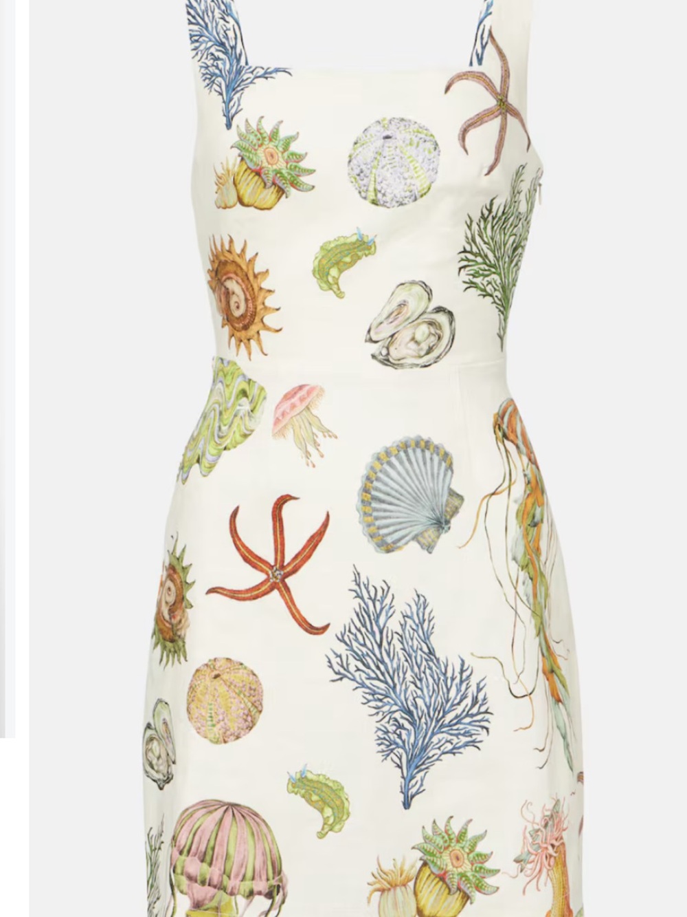 Alemais Cream Mini Dress with Multicolor Sea Life Print